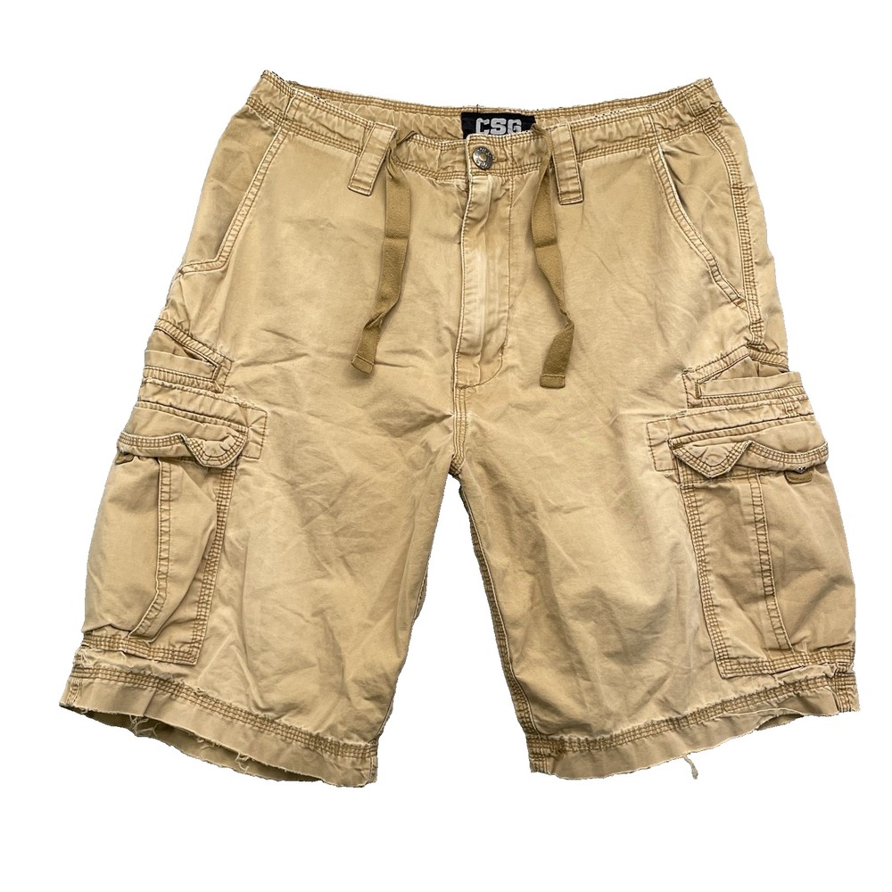 CSG Cargo Short Men 31* Khaki Y2k Gorpcore Outdoors Utility Military Surplus 90s